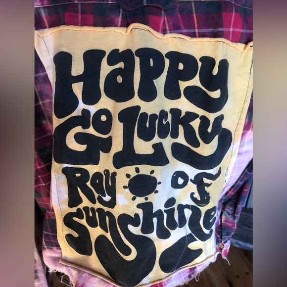 Cropped Upcycled Flannel Patch Shirt - Picture 8 of 9